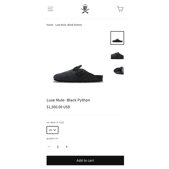 The Shoe Surgeon Black Python Luxe Mule Men's 10 / Women's 11.5 - Picture 15 of 15